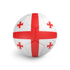 Soccer ball with Georgia team flag, isolated on white background