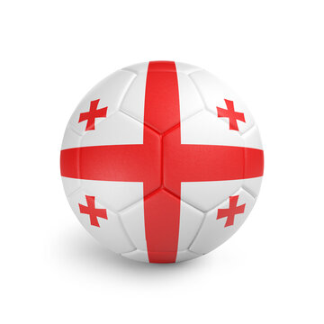 recommend clip art: Soccer ball with Georgia team flag, isolated on white background