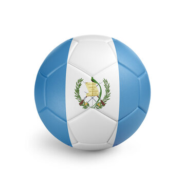recommend clip art: Soccer ball with Guatemala team flag, isolated on white background