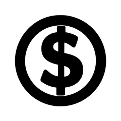 Dollar sign icon on a Transparent Background
