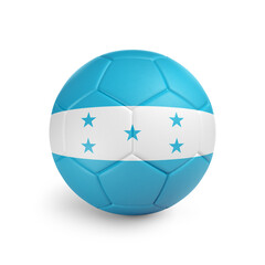 Soccer ball with Honduras team flag, isolated on white background