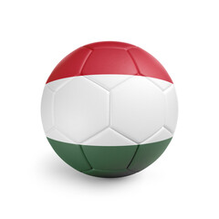 Fototapeta premium Soccer ball with Hungary team flag, isolated on white background