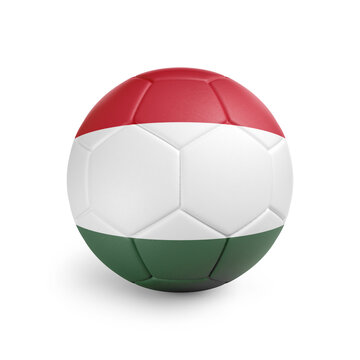 recommend clip art: Soccer ball with Hungary team flag, isolated on white background