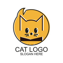 Cat logo design simple concept Premium Vector