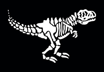 Vector illustration of dinosaur fossil silhouette.