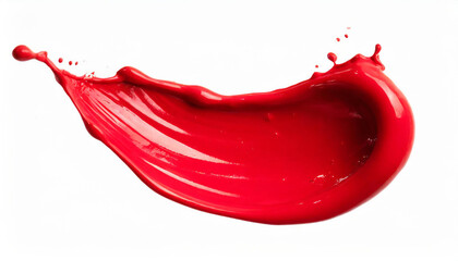 red paint splash isolated on white background; beautiful acrylic paints; art concept
