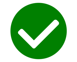 green white check mark button icon transparent background