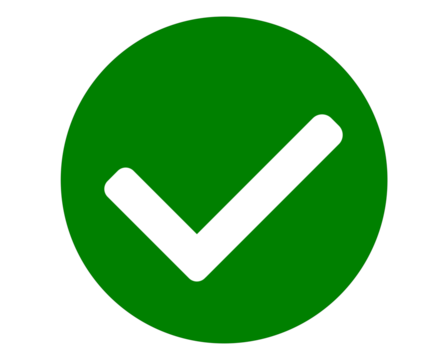 green white check mark button icon transparent background