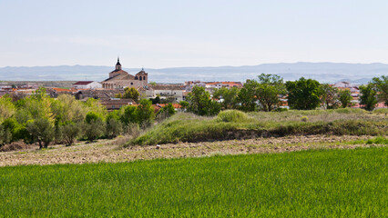 Green landscape in a Spanish village (Estremera, Madrid)