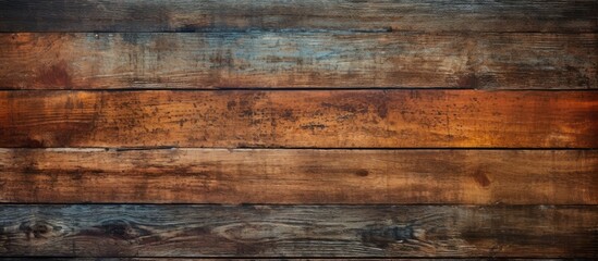 Obraz premium Detailed view of a wooden wall showing intricate brown and blue staining patterns