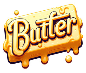 Butter melting icon for products/packaging/posters/clothing design.