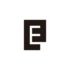 letter ee stripes negative space logo vector