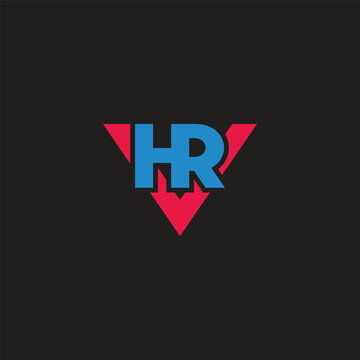letter hrv simple colorful logo vector