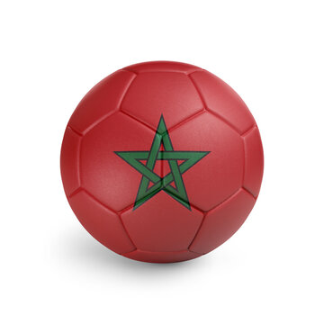 recommend clip art: Soccer ball with Morocco team flag, isolated on white background
