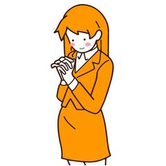 恥ずかしがるビジネスウーマンのイラスト