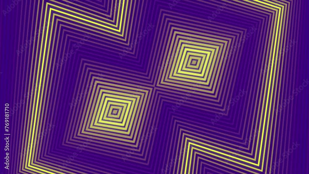 Fototapete Digital loop animation with running light wave shape. 3d rendering 4K