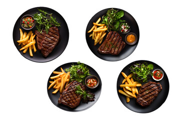 set of food and drink black theme