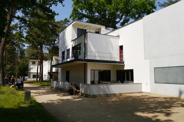 Meisterhäuser Bauhaus Architektur in der Bauhausstadt Dessau in Sachsen-Anhalt