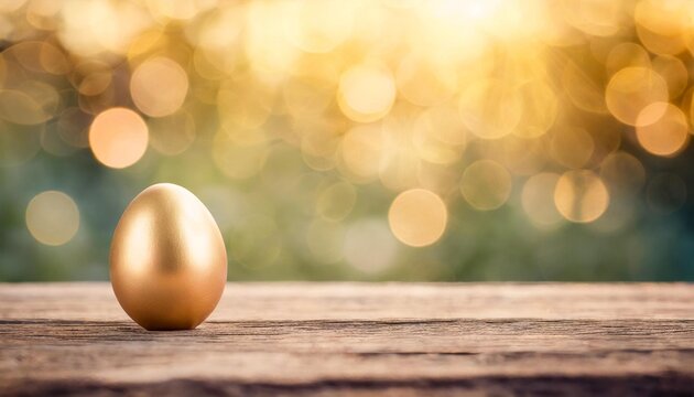 background of easter egg on rusty wooden table blur bokeh nature background easter concept