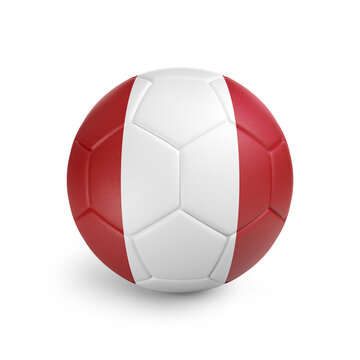 recommend clip art: Soccer ball with Peru team flag, isolated on white background