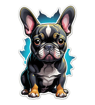 French Bulldog. Perfect for stickers, t-shirts or Design templates. Generative AI. V23