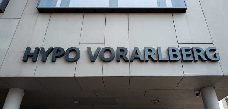 Bregenz, Austria - March 15, 2024: Hypo Vorarlberg Bank AG is a universal bank with its headquarters in Bregenz