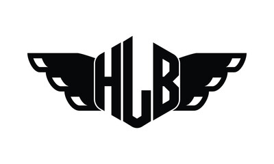 HLB polygon wings logo design vector template.