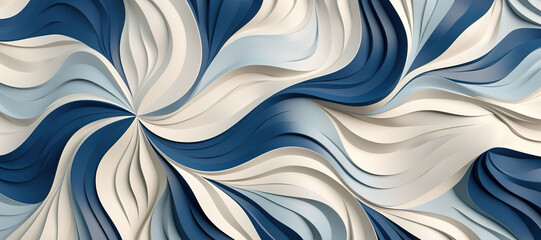 blue white color pattern waves 20 - obrazy, fototapety, plakaty