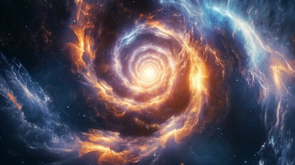 Bright spiral in the vast expanse of space.