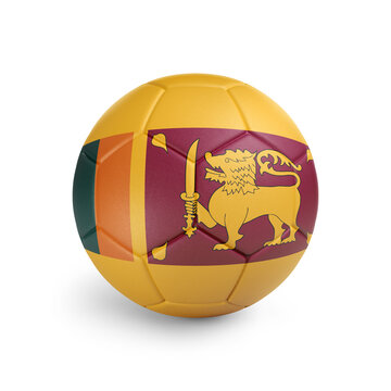 recommend clip art: Soccer ball with Sri Lanka team flag, isolated on white background