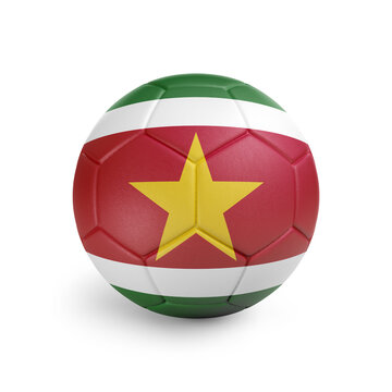 recommend clip art: Soccer ball with Suriname team flag, isolated on white background