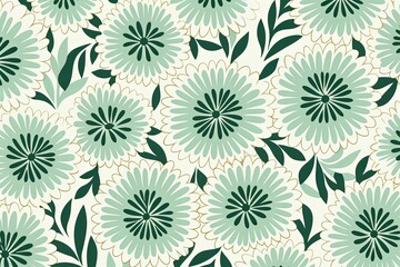 simple mint flower pattern, lino cut, hand drawn, fine art, line art