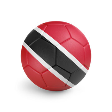 recommend clip art: Soccer ball with Trinidad and Tobago team flag, isolated on white background