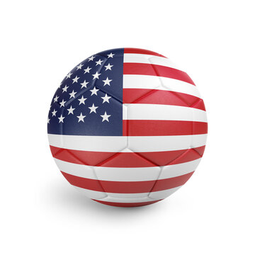 recommend clip art: Soccer ball with United States team flag, isolated on white background