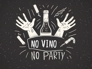 No Vino No Party  - obrazy, fototapety, plakaty