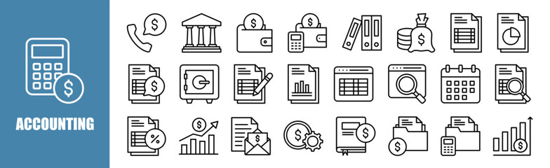 ACCOUNTING icon set for design elements