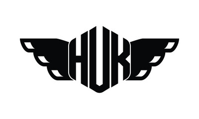 HUK polygon wings logo design vector template. - obrazy, fototapety, plakaty
