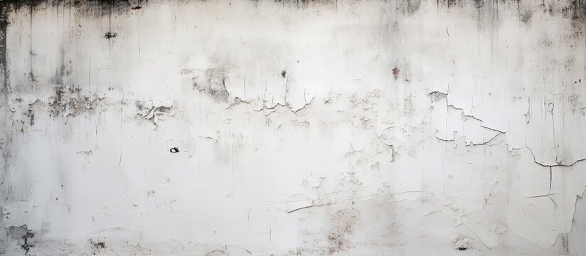 A closeup shot of a white wall with black spots resembles a monochrome photography capturing the fluid movement of water freezing on a transparent material