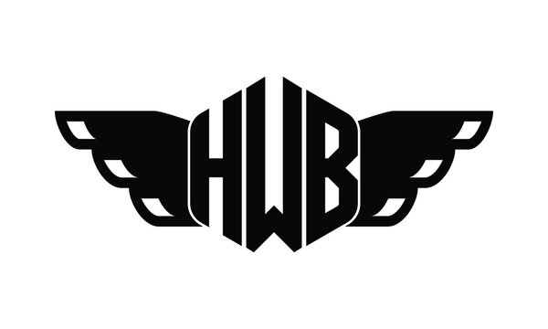 HWB polygon wings logo design vector template.