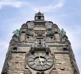 Details of the Rathaus Charlottenburg, or Charlottenburg Town Hall, is a beautiful historic...