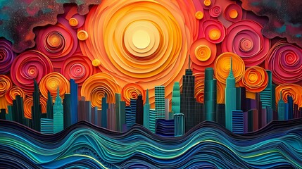 アート風の都市景観,Generative AI AI画像 - 769194724