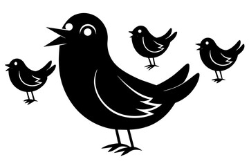 winky bird silhouette vector illustration