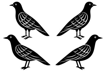 willow bird silhouette vector illustration