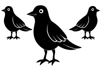 willow bird silhouette vector illustration