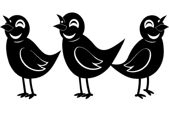 winky bird silhouette vector illustration