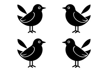 snuggles bird silhouette vector illustration