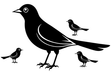snickers bird silhouette vector illustration