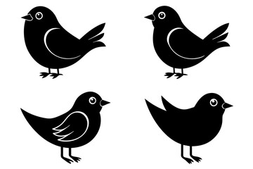 snuggles bird silhouette vector illustration