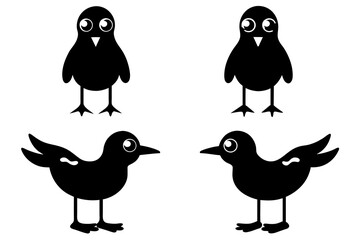 puddles bird silhouette vector illustration