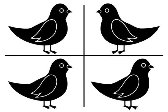 snuggles bird silhouette vector illustration